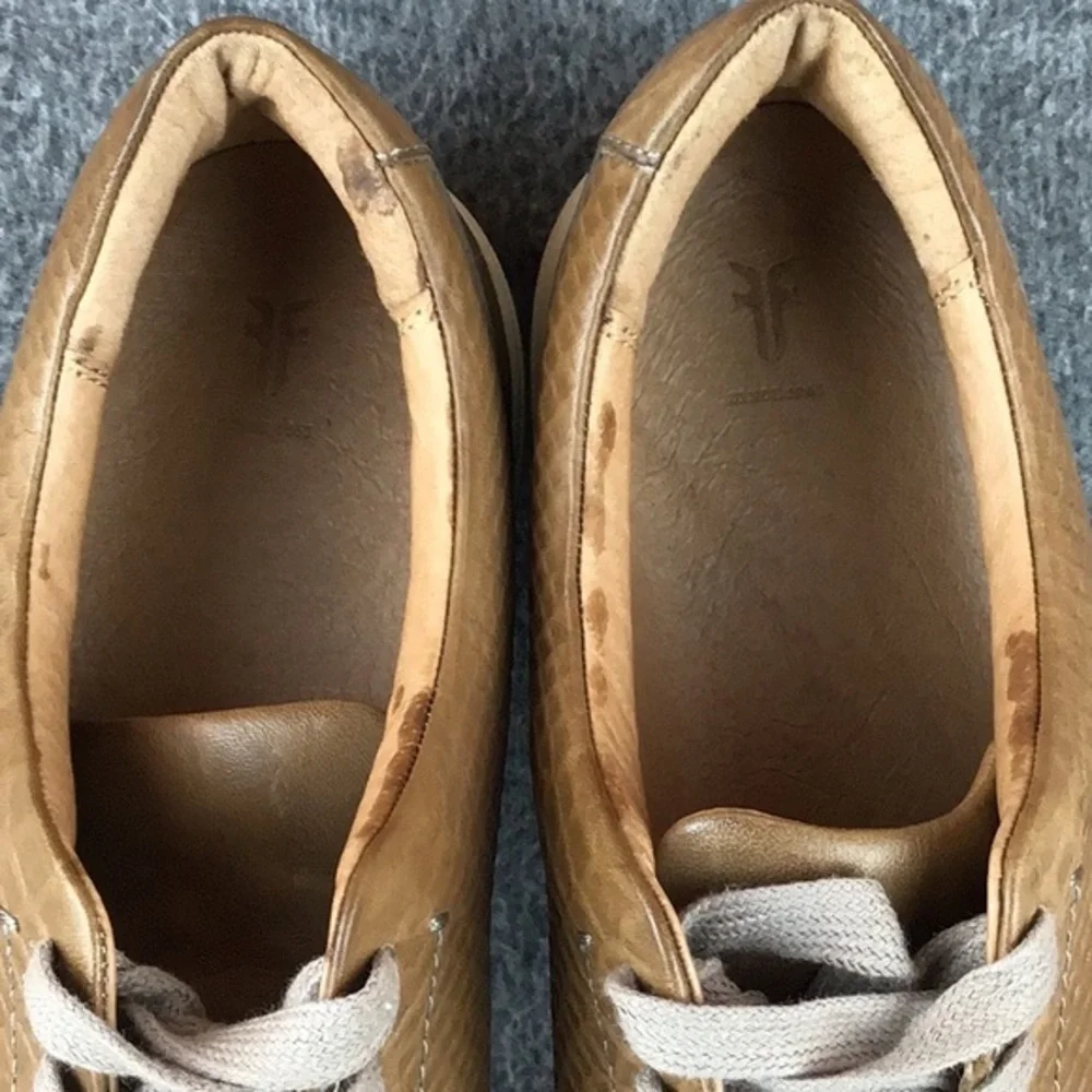 Frye Webster Textured Brown Leather Low Top Sneakers Sz 10M